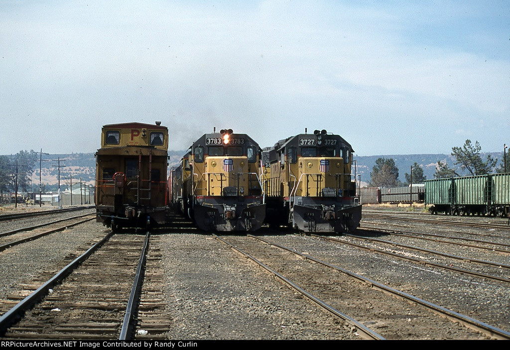 UP 3783 West coming down yard track #2